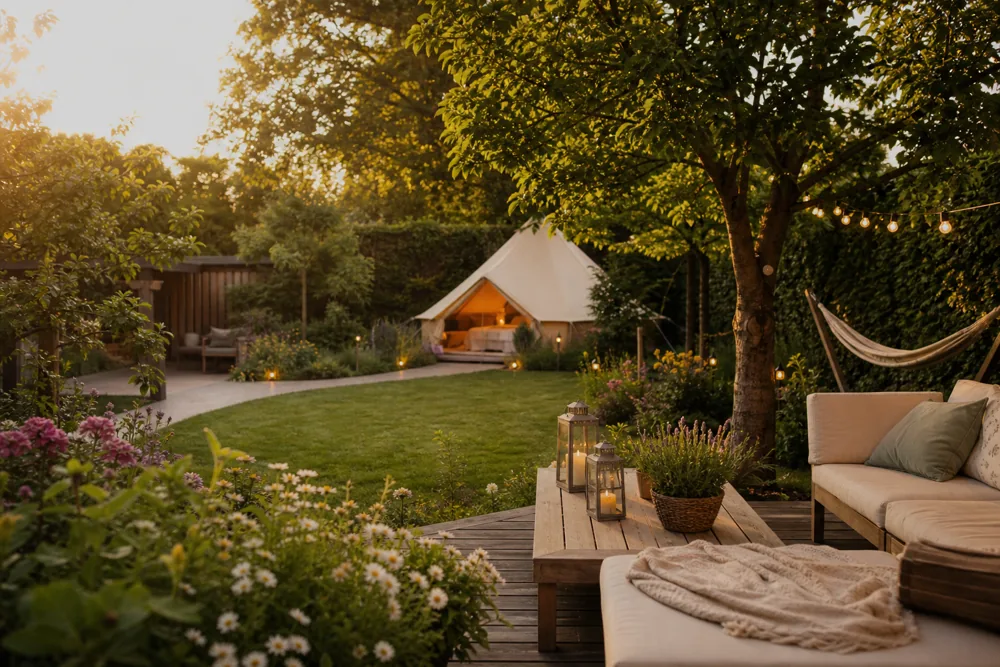 Grote groene tuin met ruimte om te spelen